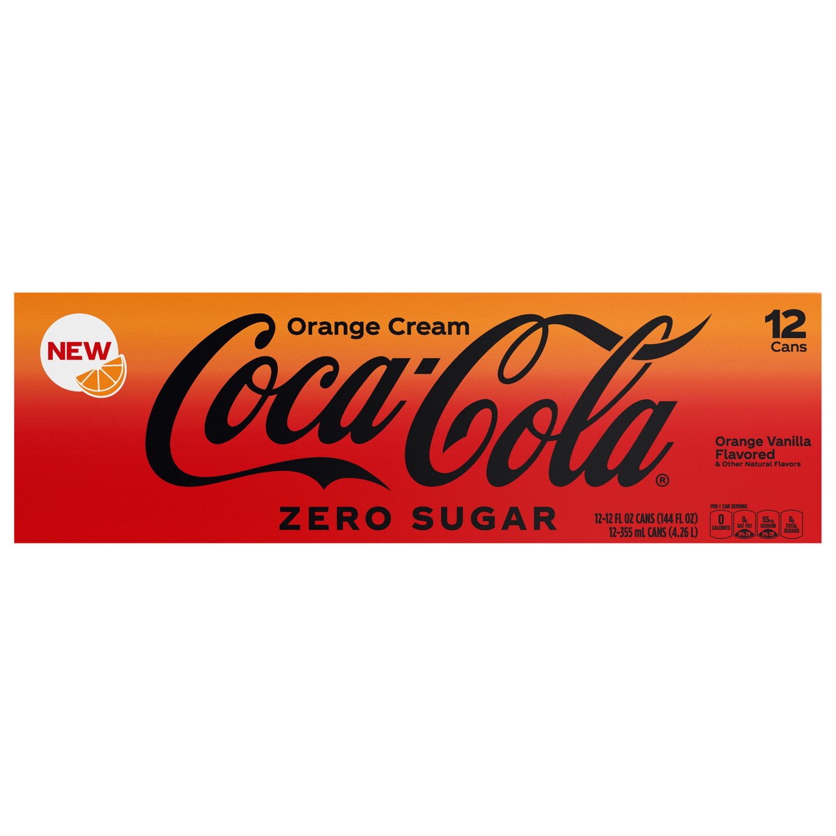 slide 7 of 13, Coca-Cola Zero Sugar Orange Cream Fridge Pack Cans, 12 fl oz, 12 Pack, 12 ct; 12 oz