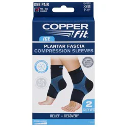 Copper Fit Ice Menthol Infused Plantar Fascia Ankle Compression Sleeves