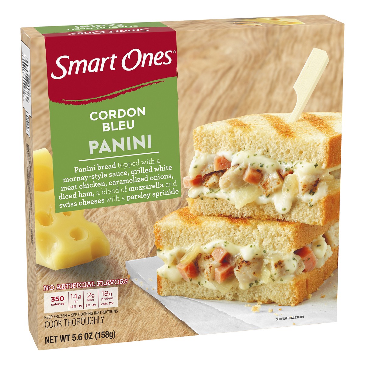 slide 2 of 10, Smart Ones Chicken Cordon Bleu Panini Frozen Meal, 6 oz Box, 158 g