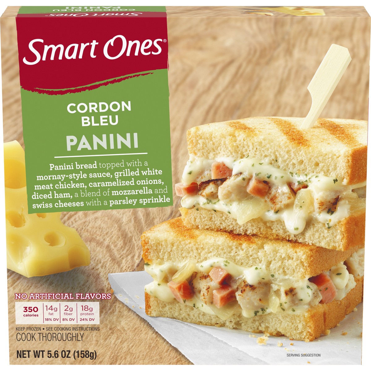 slide 1 of 10, Smart Ones Chicken Cordon Bleu Panini Frozen Meal, 6 oz Box, 158 g