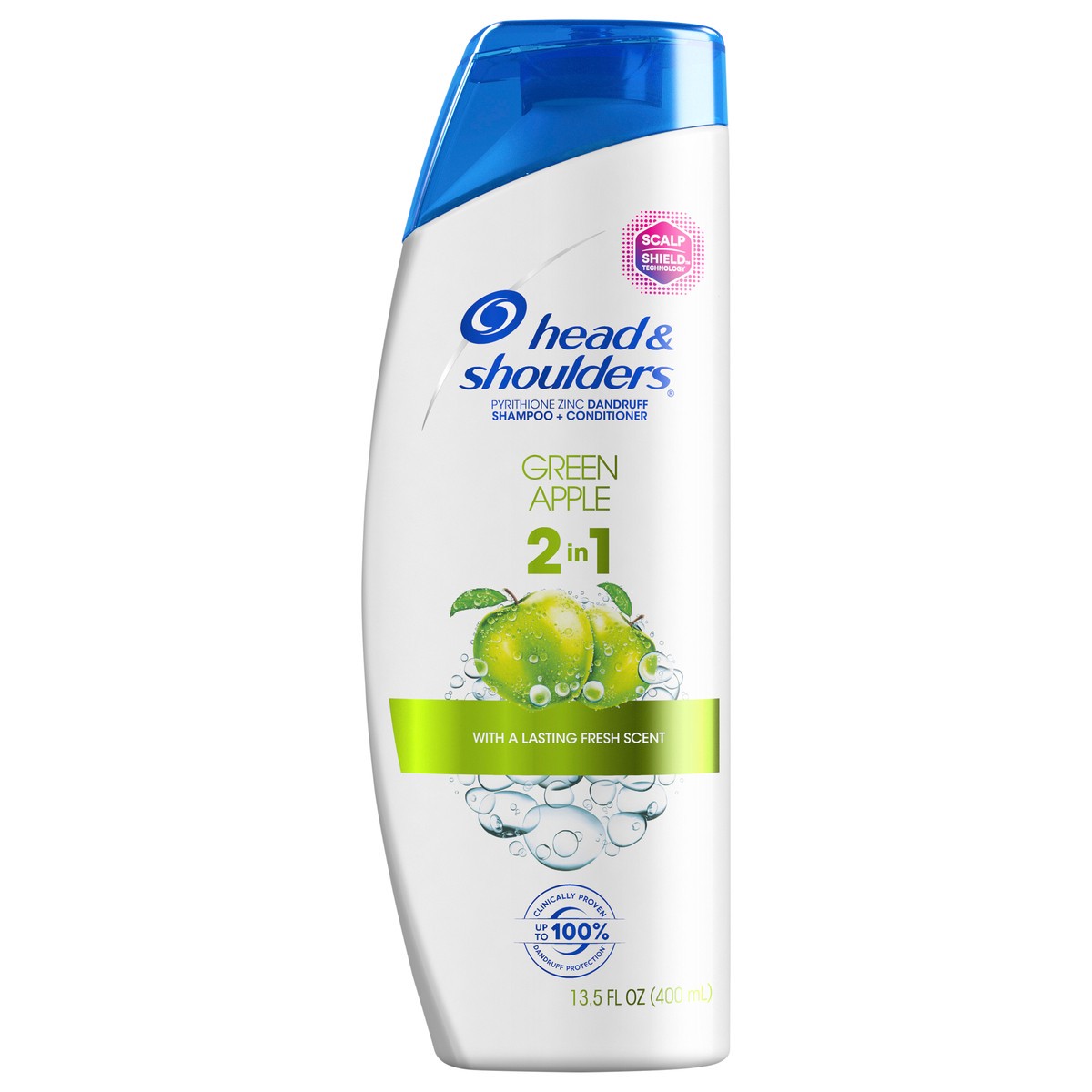 slide 1 of 3, Head & Shoulders Green Apple Anti-Dandruff 2-in-1 Shampoo + Conditioner, 13.5oz, 13.5 oz