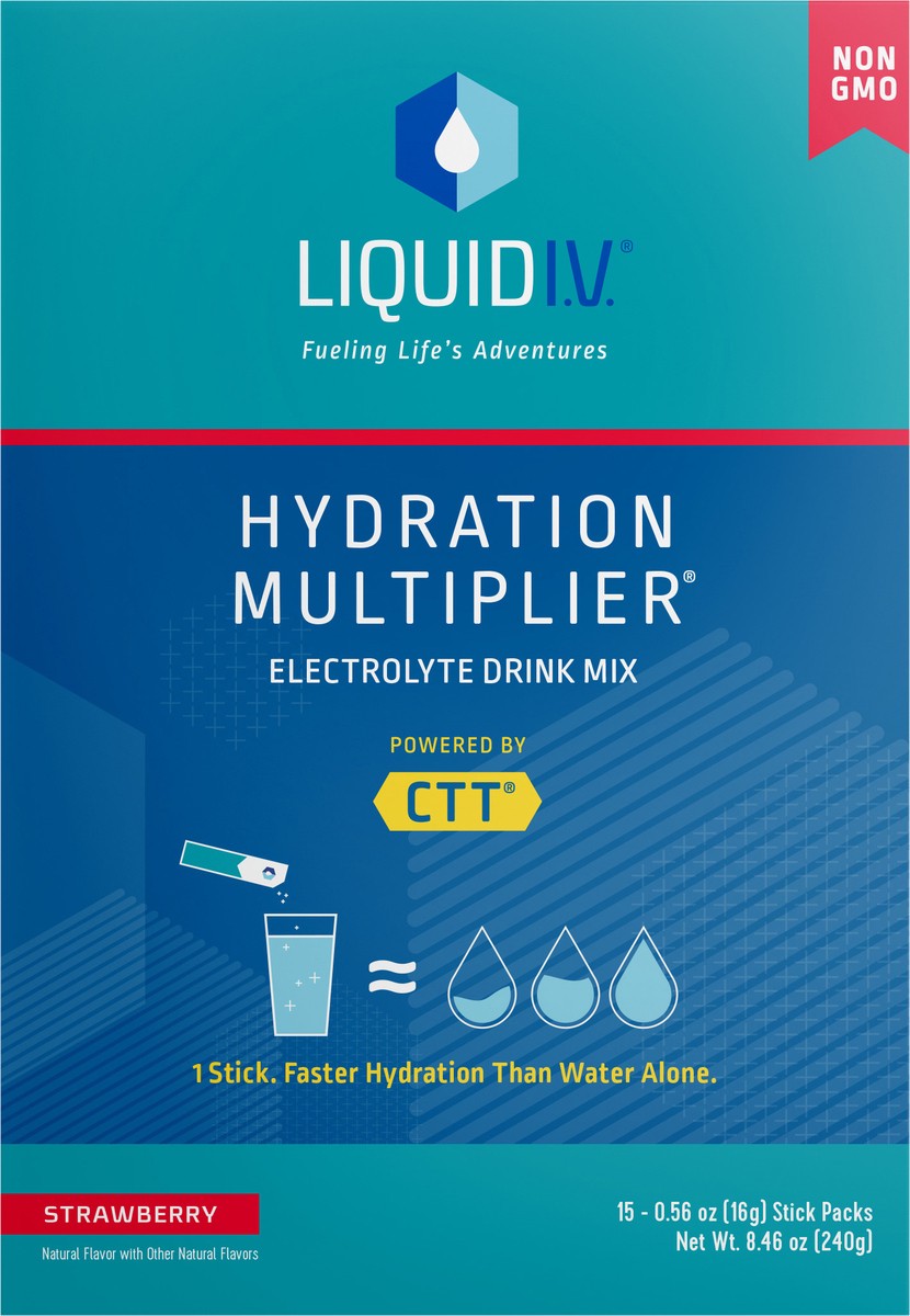 slide 3 of 7, Liquid I.V. Hydration Multiplier Electrolyte Powder Packet Drink Mix, Strawberry- 8.46 oz, 8.46 oz