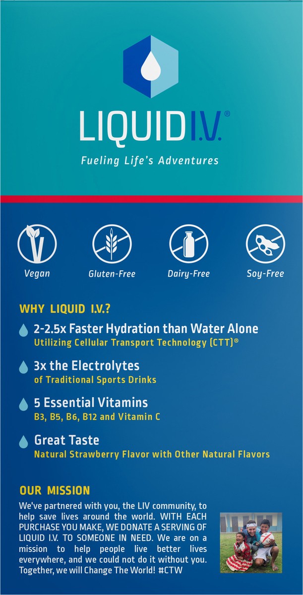 slide 5 of 7, Liquid I.V. Hydration Multiplier Electrolyte Powder Packet Drink Mix, Strawberry- 8.46 oz, 8.46 oz