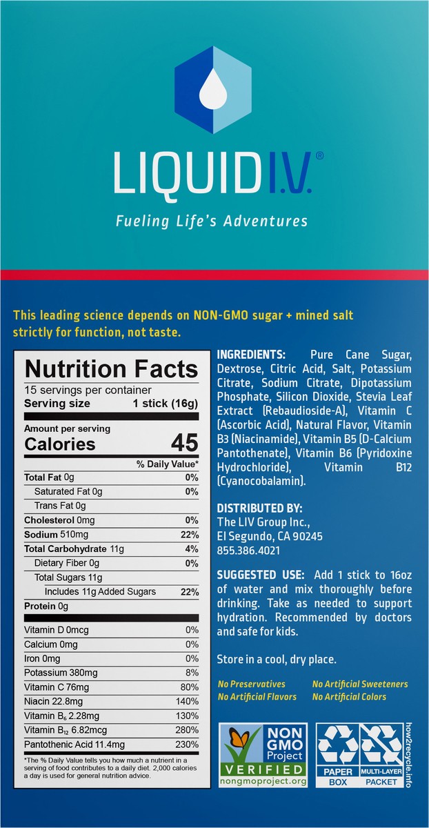 slide 6 of 7, Liquid I.V. Hydration Multiplier Electrolyte Powder Packet Drink Mix, Strawberry- 8.46 oz, 8.46 oz