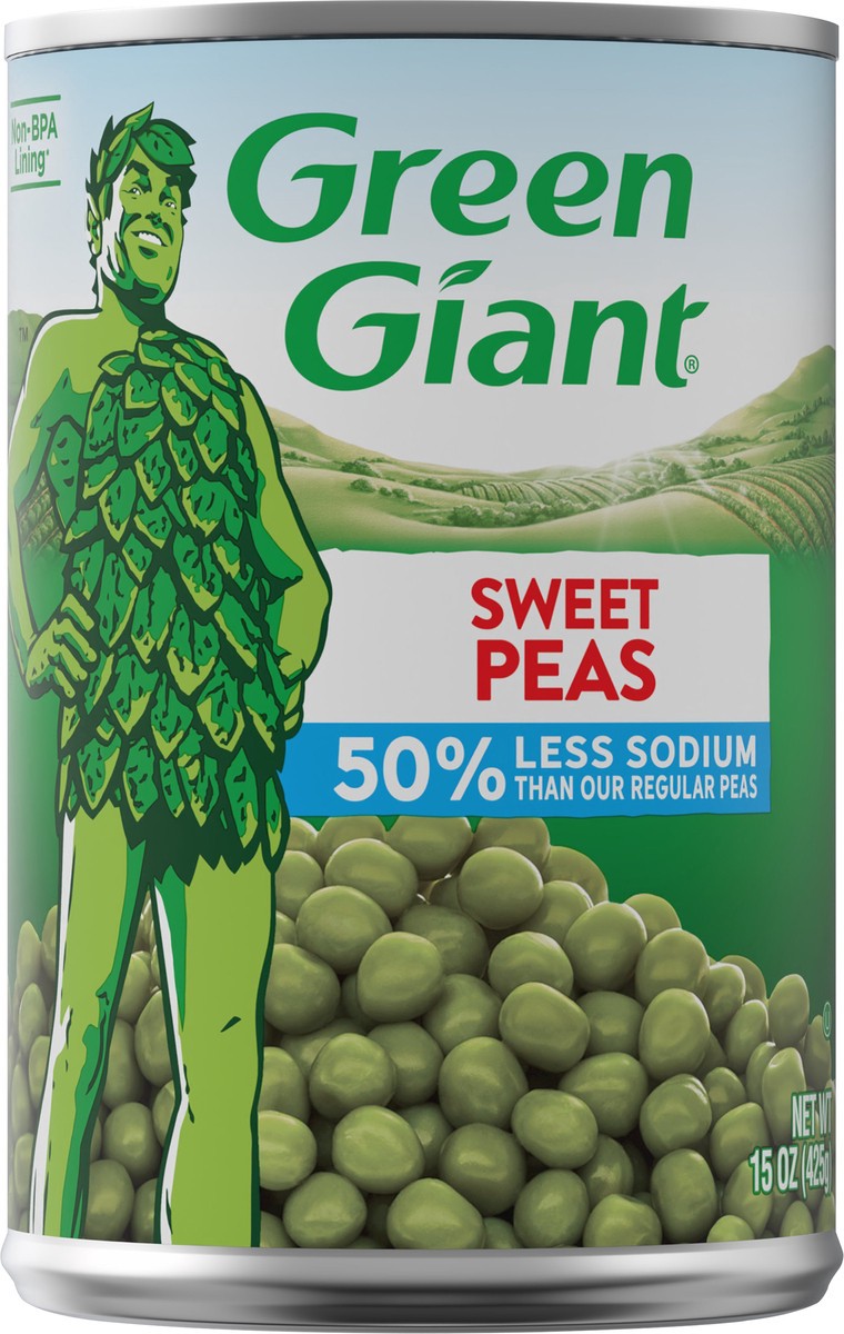 slide 5 of 9, Green Giant 50% Less Sodium Sweet Peas 15 oz, 15 oz