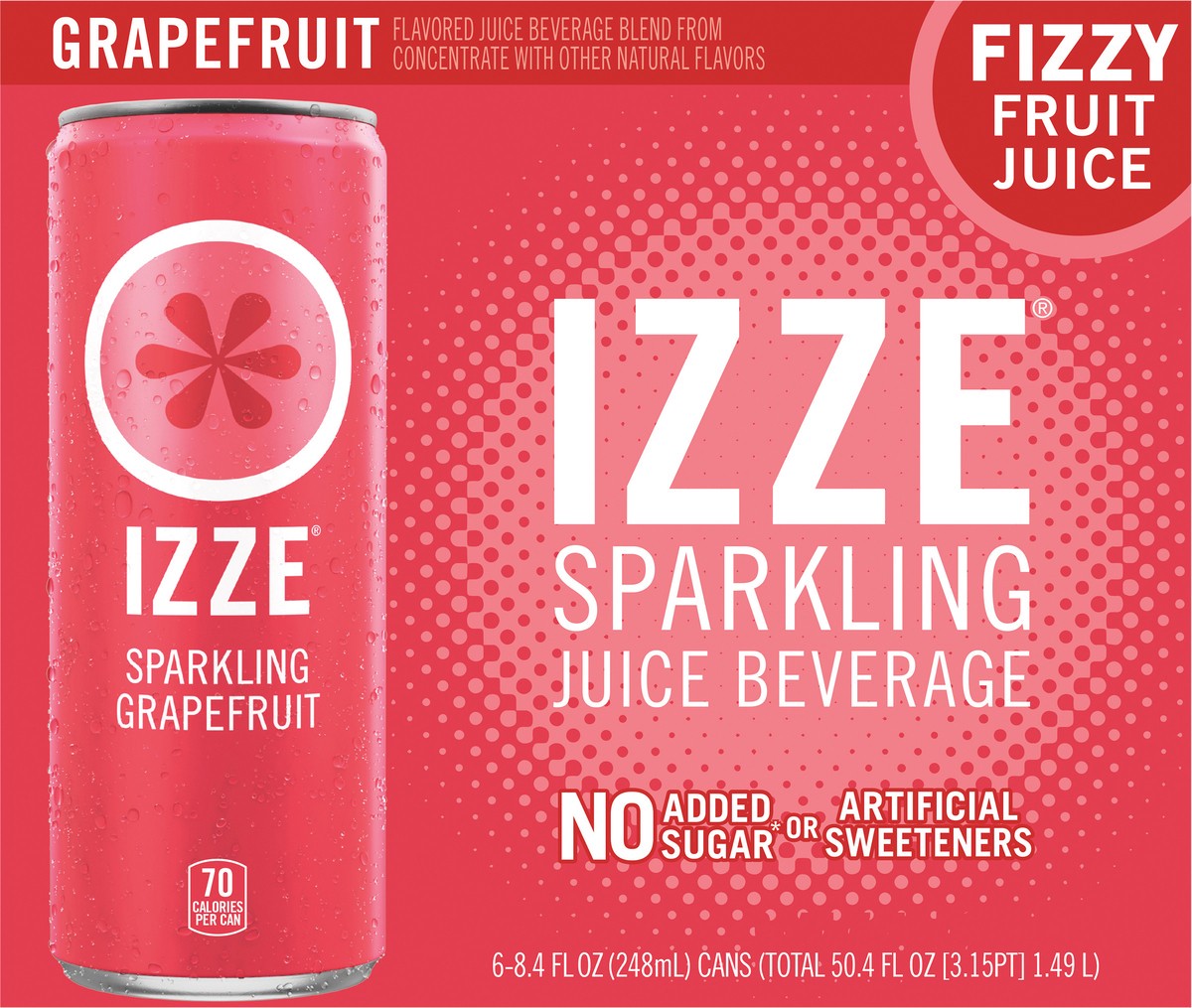 slide 9 of 11, Izze Sparkling Grapefruit 6pk, 8.4 oz