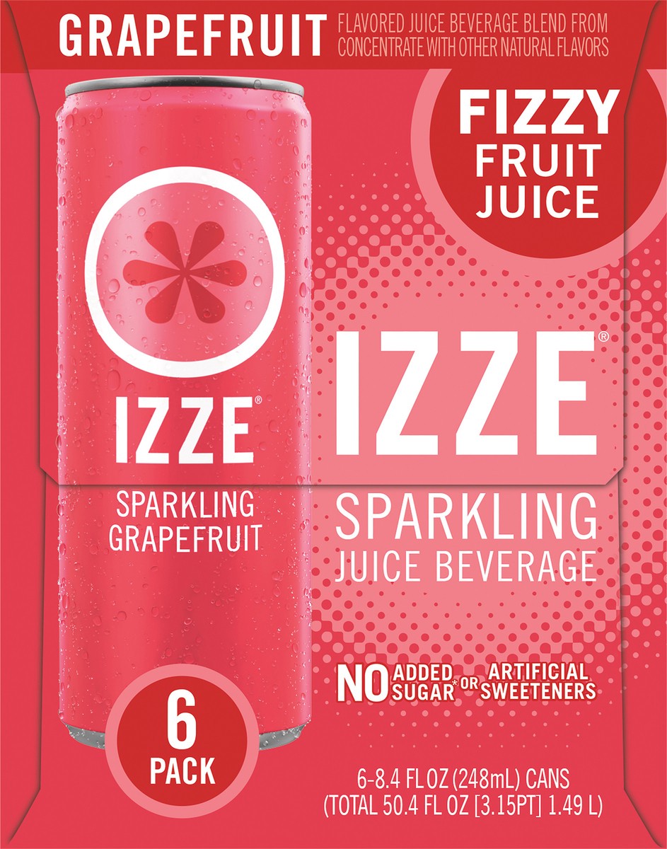 slide 3 of 11, Izze Sparkling Grapefruit 6pk, 8.4 oz