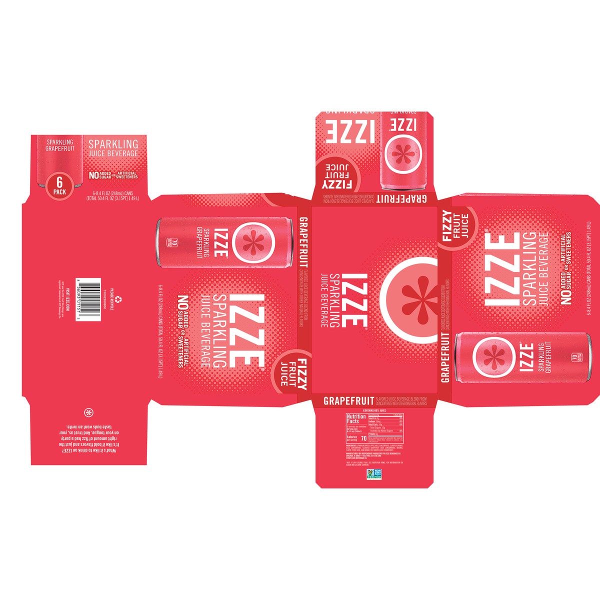 slide 5 of 11, Izze Sparkling Grapefruit 6pk, 8.4 oz