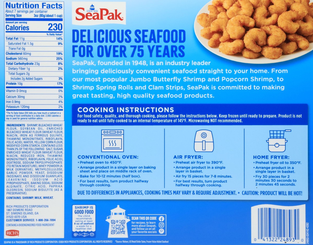 slide 11 of 14, SeaPak Classic Popcorn Shrimp 22 oz, 22 oz