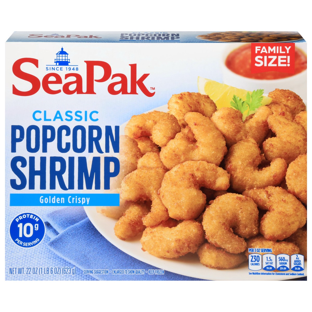 slide 1 of 14, SeaPak Classic Popcorn Shrimp 22 oz, 22 oz