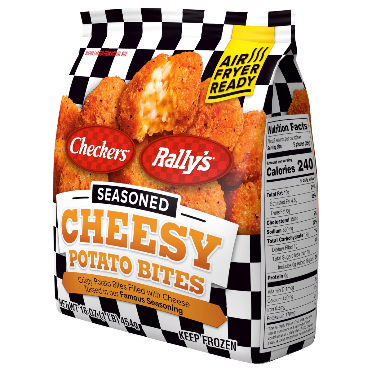 slide 5 of 13, Checkers Seasoned Cheesy Potato Bites, 28 oz