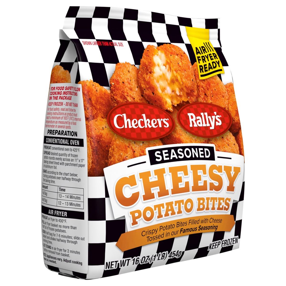 slide 12 of 13, Checkers Seasoned Cheesy Potato Bites, 28 oz