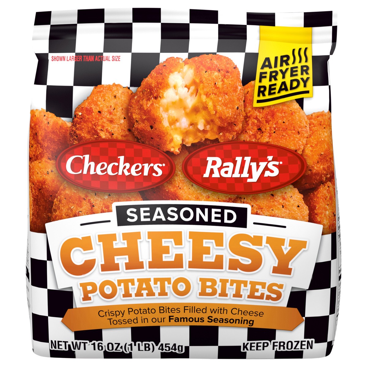 slide 7 of 13, Checkers Seasoned Cheesy Potato Bites, 28 oz
