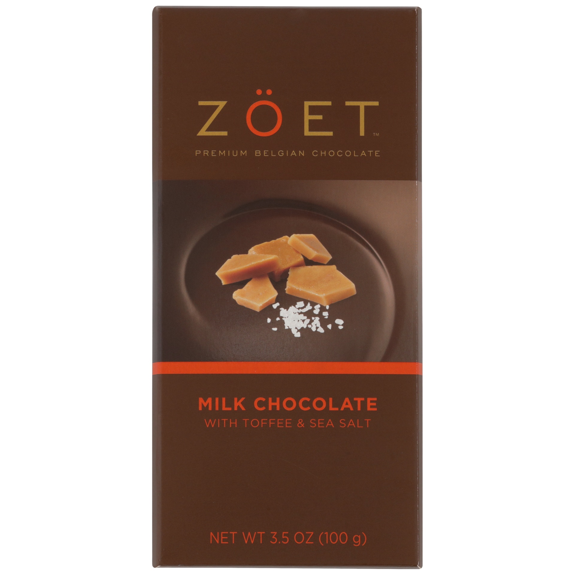 slide 1 of 6, Zöet Milk Chocolate with Toffee & Sea Salt, 3.5 oz