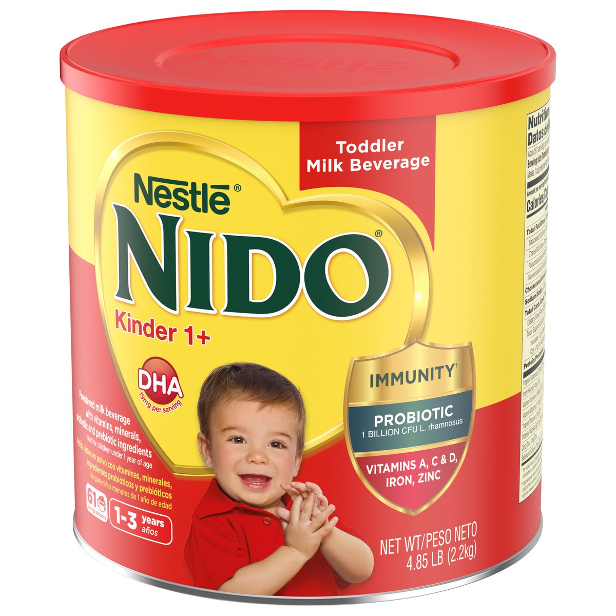 slide 8 of 9, Nido Nestle NIDO Kinder 1+ Toddler Powdered Milk Beverage - Shelf Stable Toddler Drink, 4.85 lb