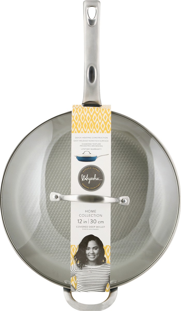 slide 2 of 11, Ayesha Home Collection 12 Inch Porcelain Enamel Covered Deep Skillet 1 ea, 1 ct