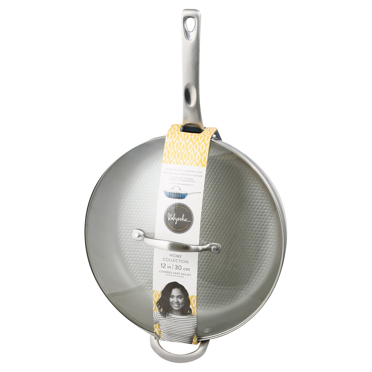 slide 8 of 11, Ayesha Home Collection 12 Inch Porcelain Enamel Covered Deep Skillet 1 ea, 1 ct