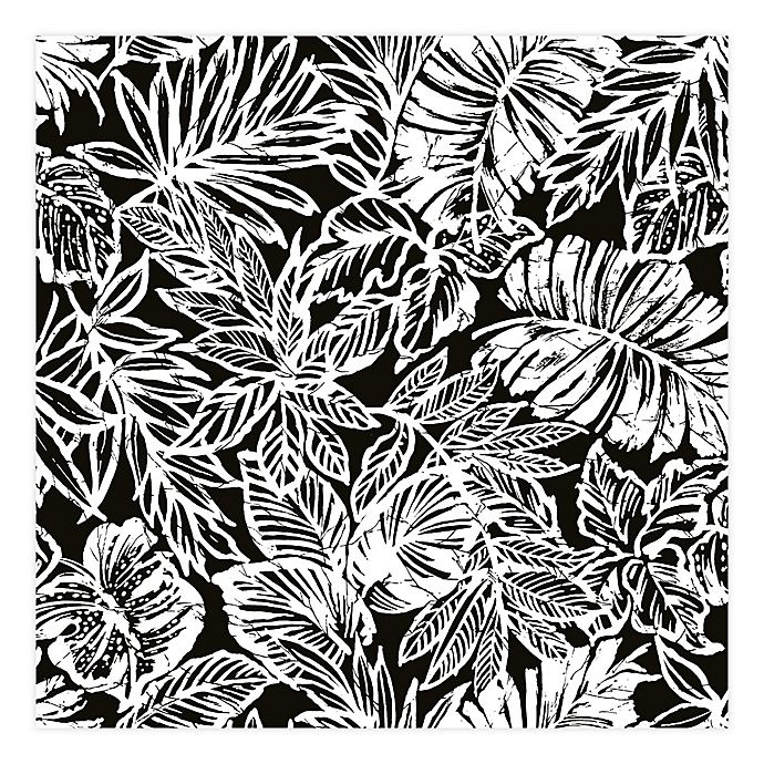 slide 1 of 6, RoomMates Batik Tropical Leaf Peel & Stick Wallpaper - Black, 1 ct