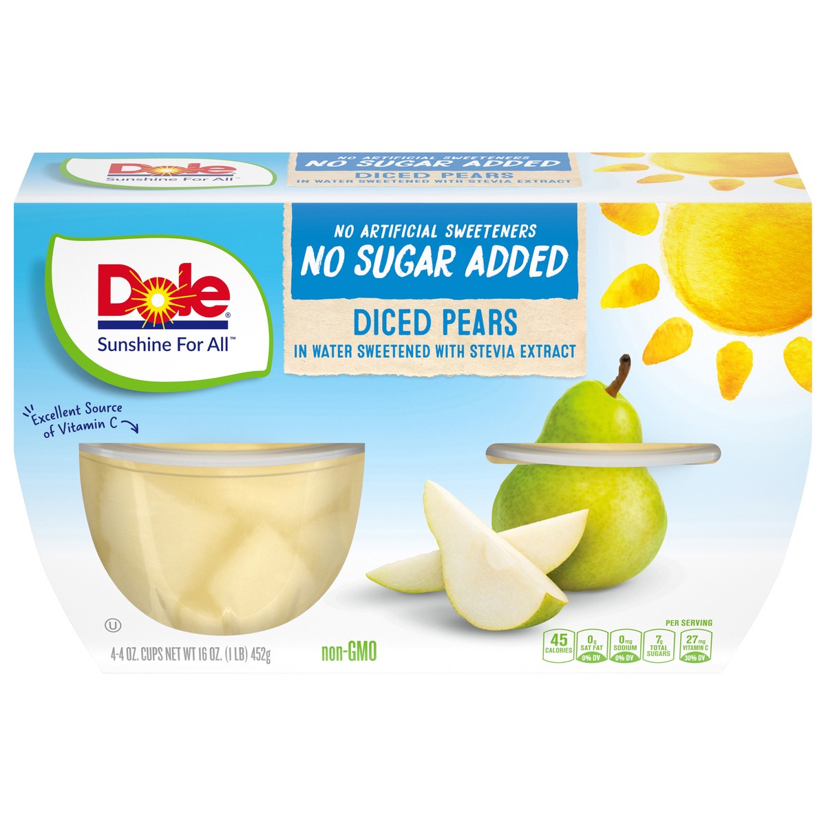 slide 1 of 8, Dole Diced Pears, 4 ct