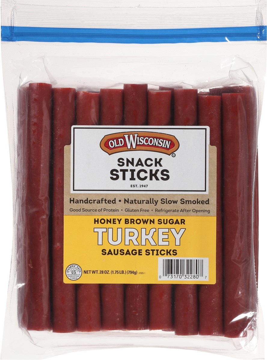 slide 2 of 9, Old Wisconsin Honey Turkey Snack Sticks, 28 oz