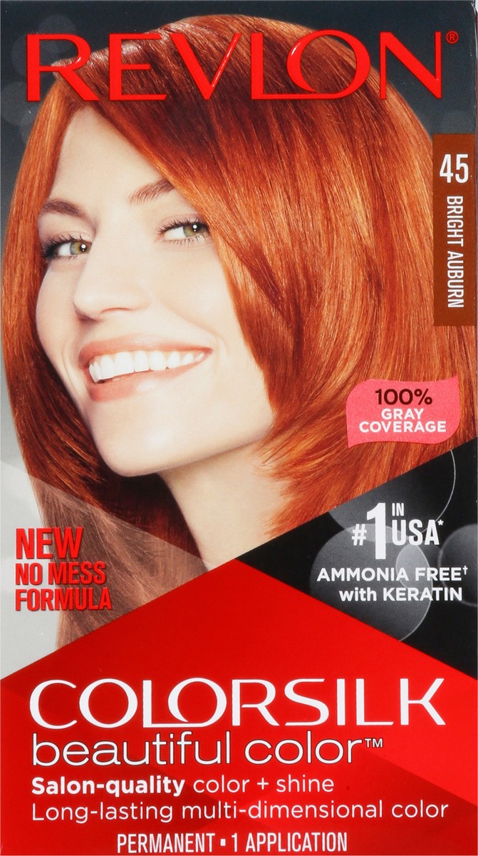 slide 11 of 14, Revlon ColorSilk Beautiful Color Bright Auburn 45 Permanent Hair Color 1 ea, 1 ct