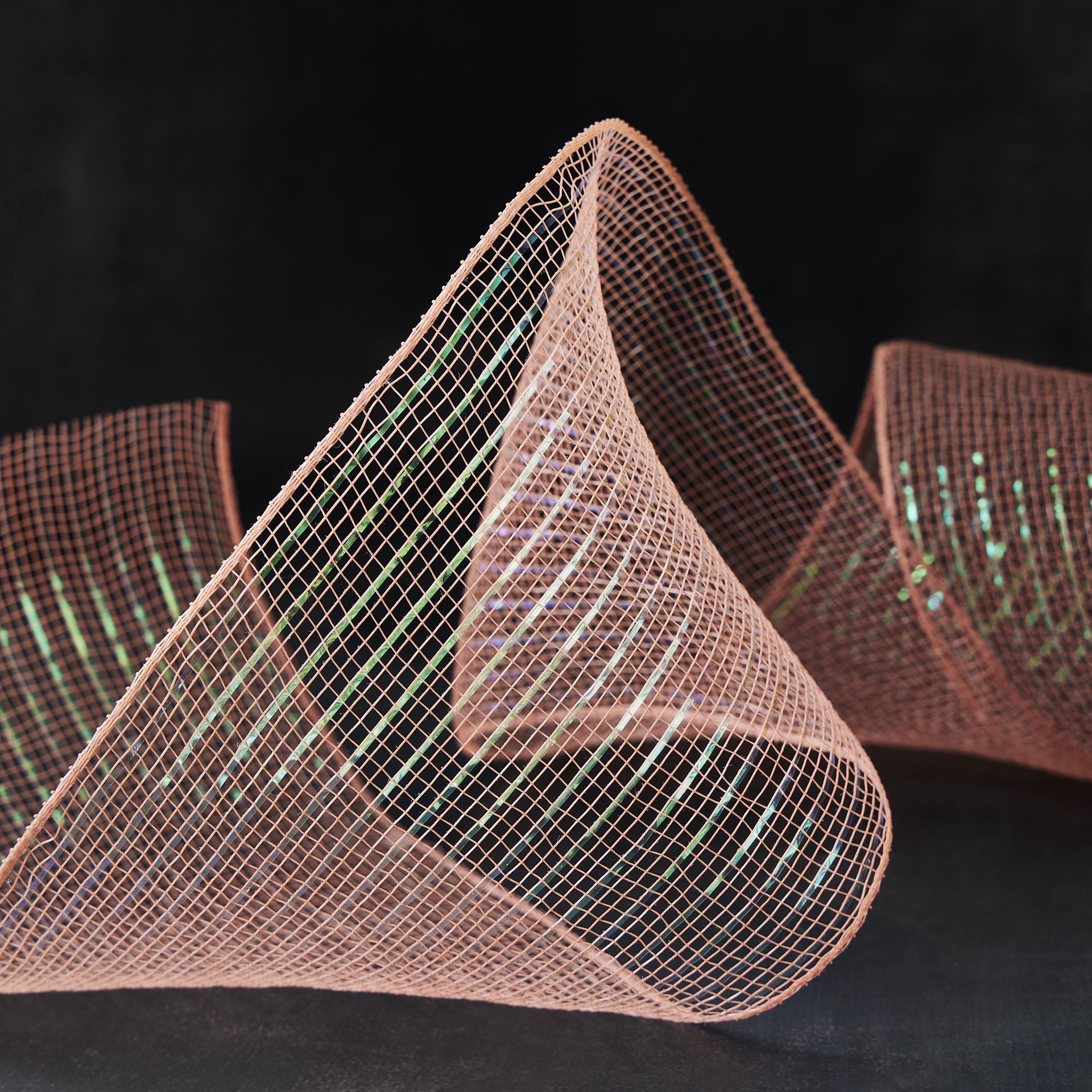 slide 2 of 3, 5.5" X 15yd. Coral Mesh Ribbon By Celebrate It, 5.5 in x 15 yd