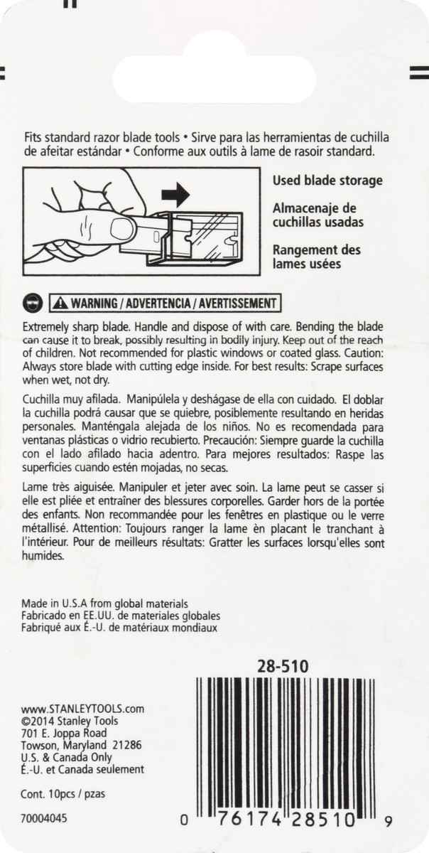 slide 3 of 9, STANLEY Razor Blades 10 ea, 10 ct