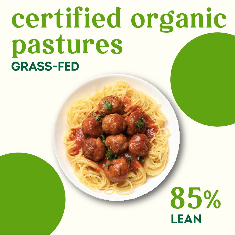 slide 4 of 5, Simple Truth Organic Ground Beef 85% Lean Grass Fed, 1 lb