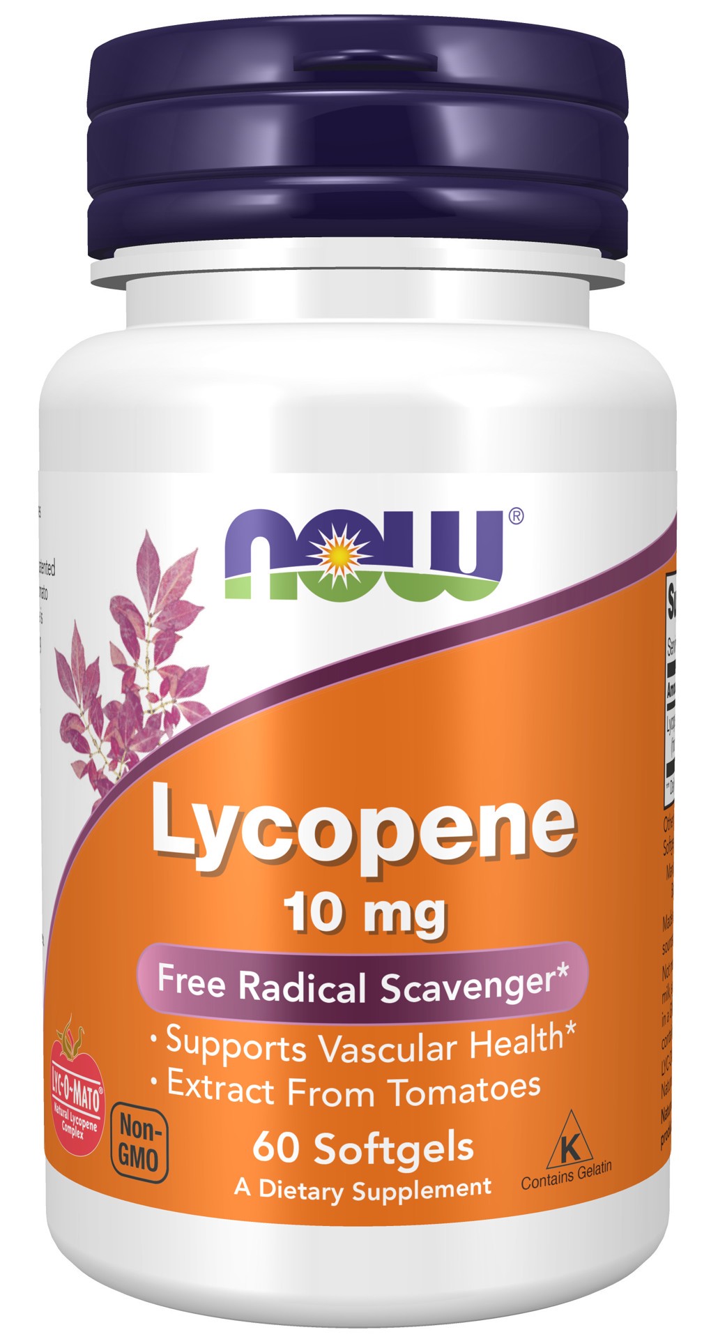 slide 1 of 7, NOW Supplements Lycopene 10 mg - 60 Softgels, 60 ct