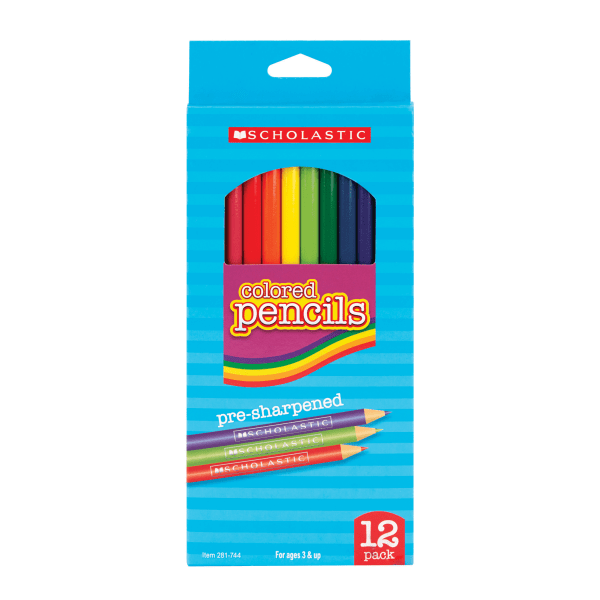 slide 1 of 1, Scholastic Color Pencils, 3.3 Mm, Assorted Colors, Pack Of 12, 12 ct