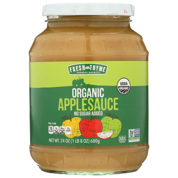 slide 1 of 1, Fresh Thyme Organic Applesauce, 24 oz