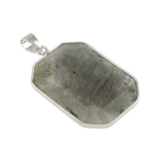 slide 1 of 3, Faceted Labradorite Rectangle Pendant By Bead Landing, 26mm x 35mm