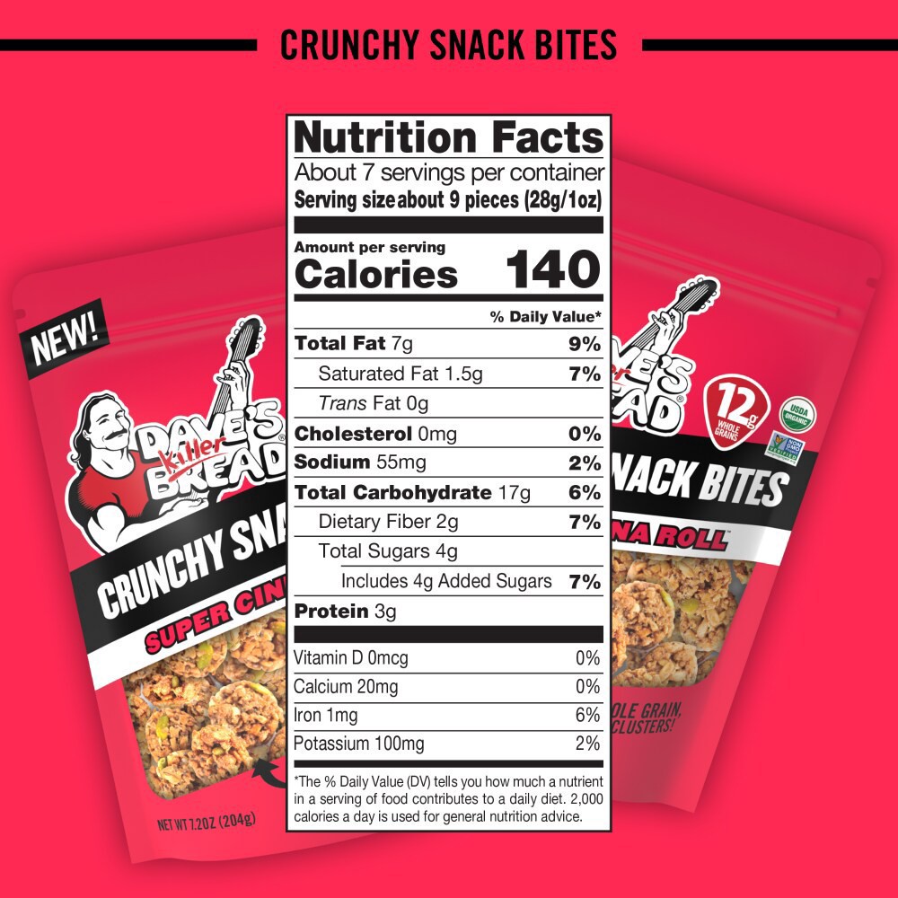 slide 5 of 6, Dave's Killer Bread Super Cinna Roll Organic Snack Bites, Cinnamon Organic Snacks, 7.2 oz