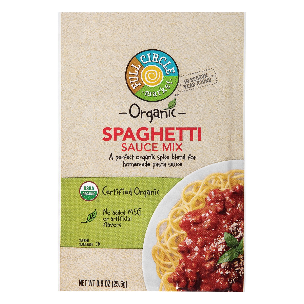 slide 1 of 13, Full Circle Market Spaghetti Sauce Mix, 0.9 oz