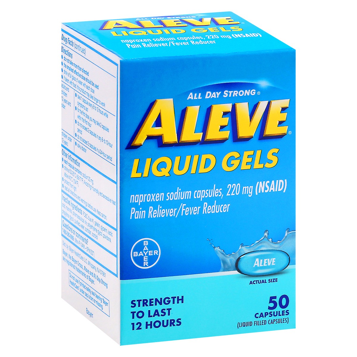 slide 1 of 1, Aleve Naproxen Sodium Pain Reliever Liquid Gels (NSAID) - 50ct, 50 ct