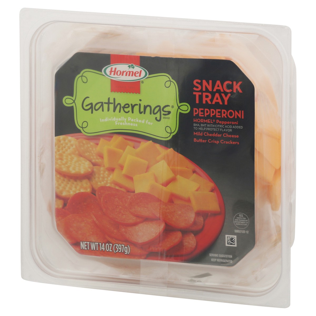 slide 3 of 9, Hormel GATHERINGS Snack Tray Pepperoni and Cheese, 14 oz
