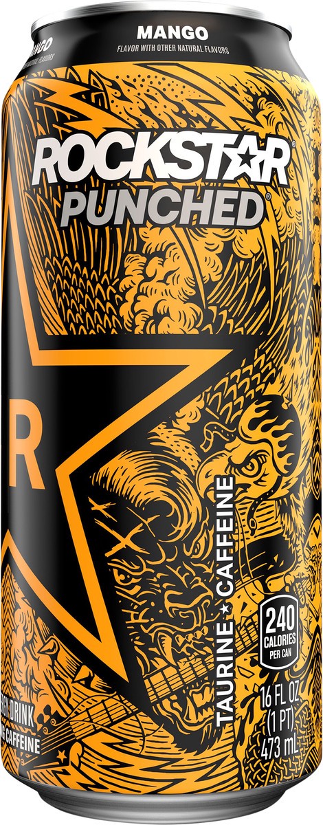 slide 4 of 6, Rockstar Energy Drink, Mango - 16 fl oz, 16 fl oz