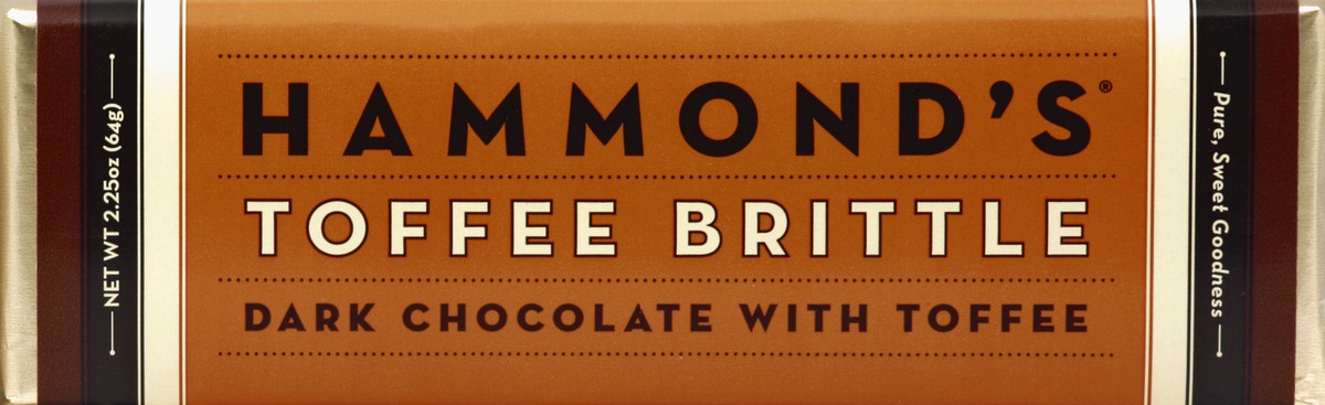 slide 5 of 5, Hammond's Toffee Brittle Dark Chocolate Candy Bar, 2 oz