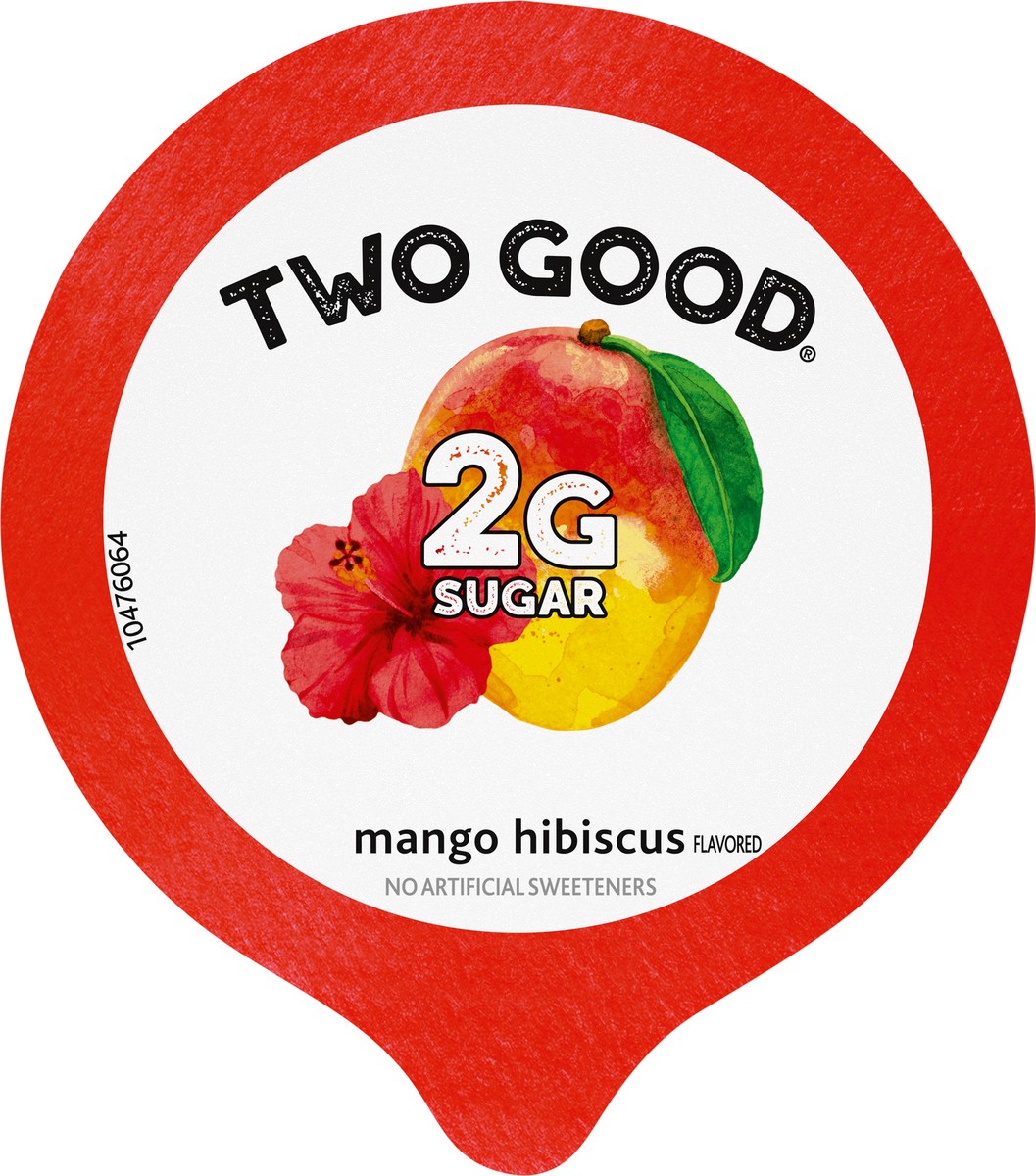 slide 5 of 9, Two Good Mango Hibiscus Flavored Lower Sugar, Low Fat Greek Yogurt Cultured Product, Gluten Free, Keto Friendly Healthy Snacks, 5.3 OZ Cup, 5.3 oz