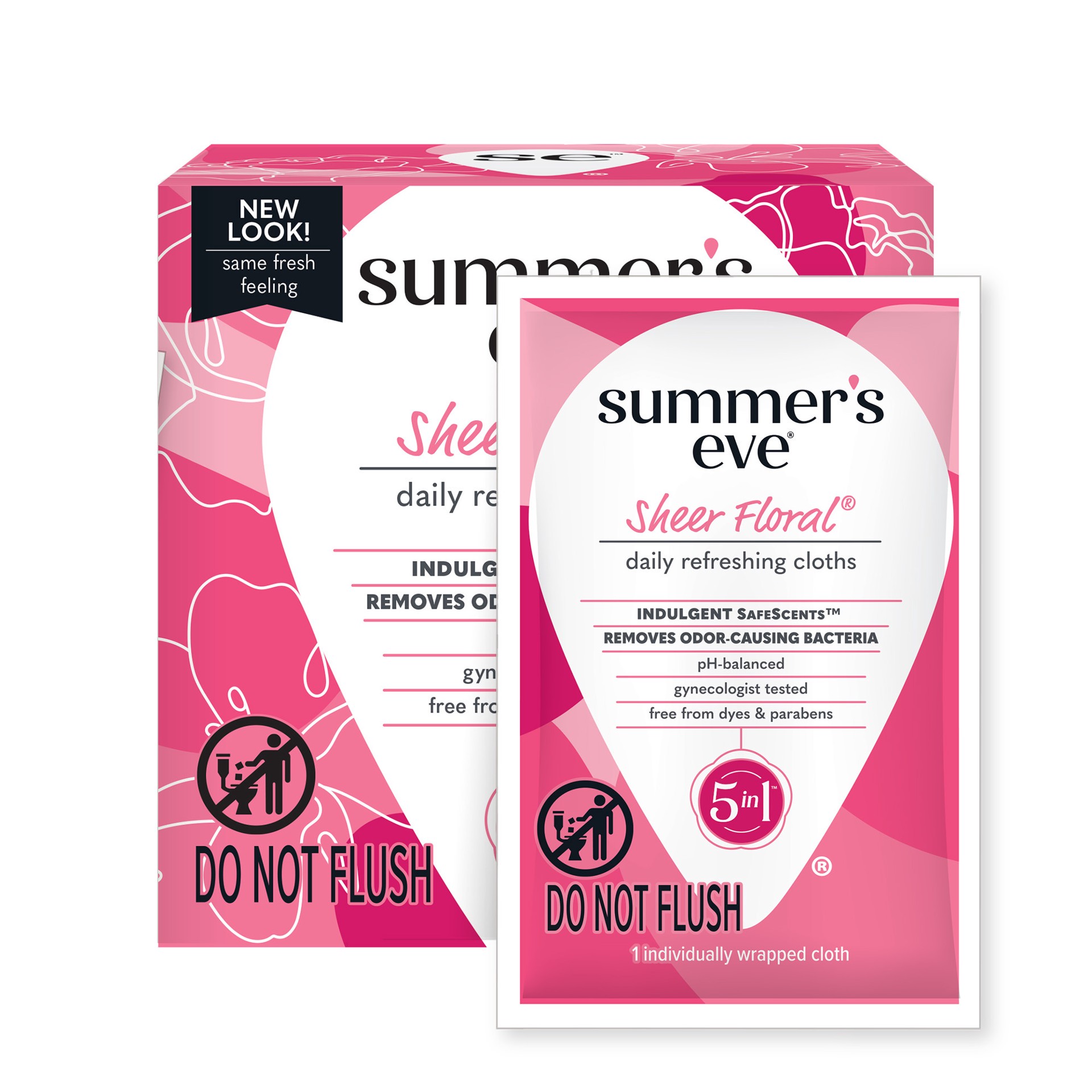 slide 1 of 1, Summer's Eve Sheer Floral Daily Feminine Wipes, Removes Odor, pH Balanced, 16 count, 16 ct