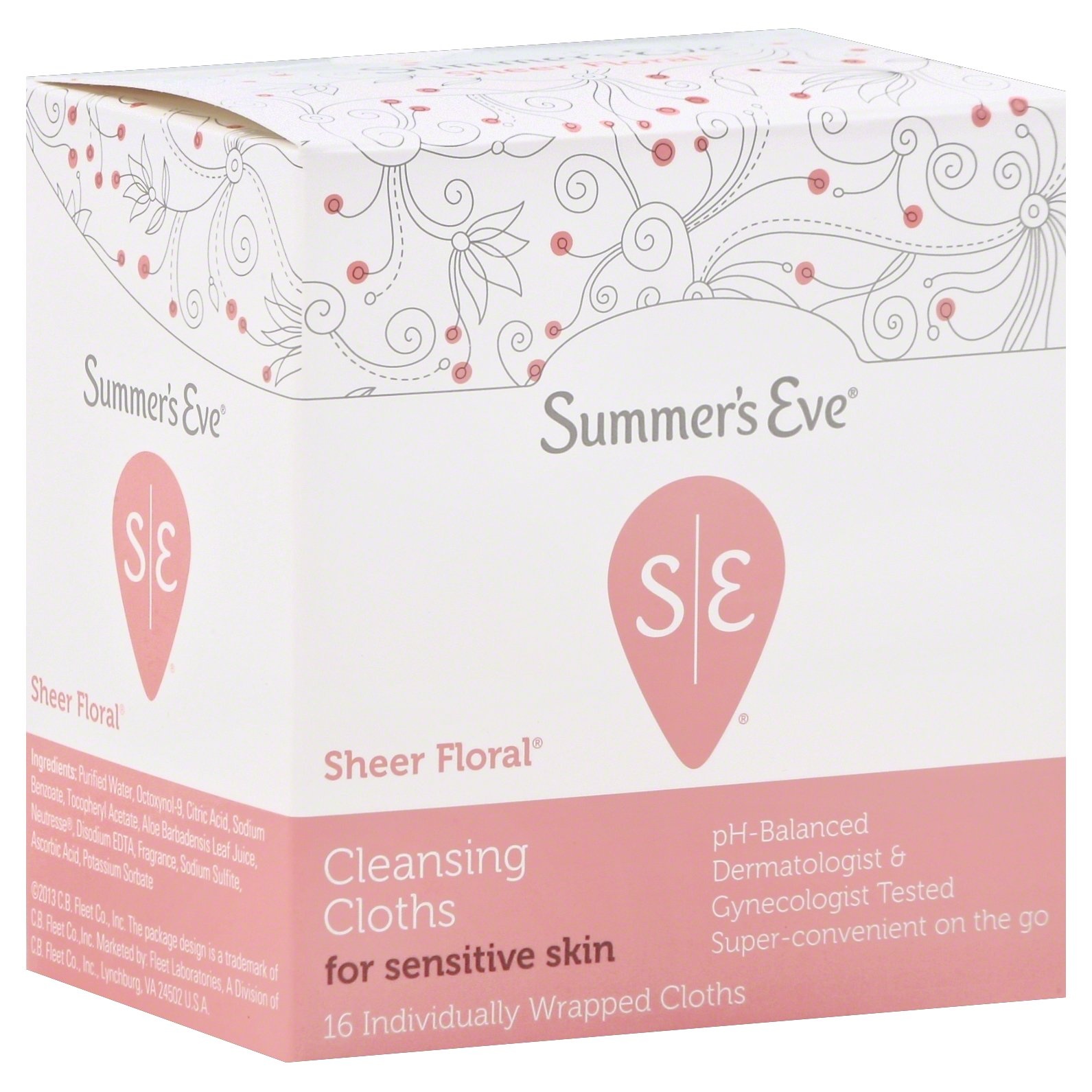 Summer's Eve Sheer Floral Sensitive Skin Feminine Wipe 16 ct Shipt
