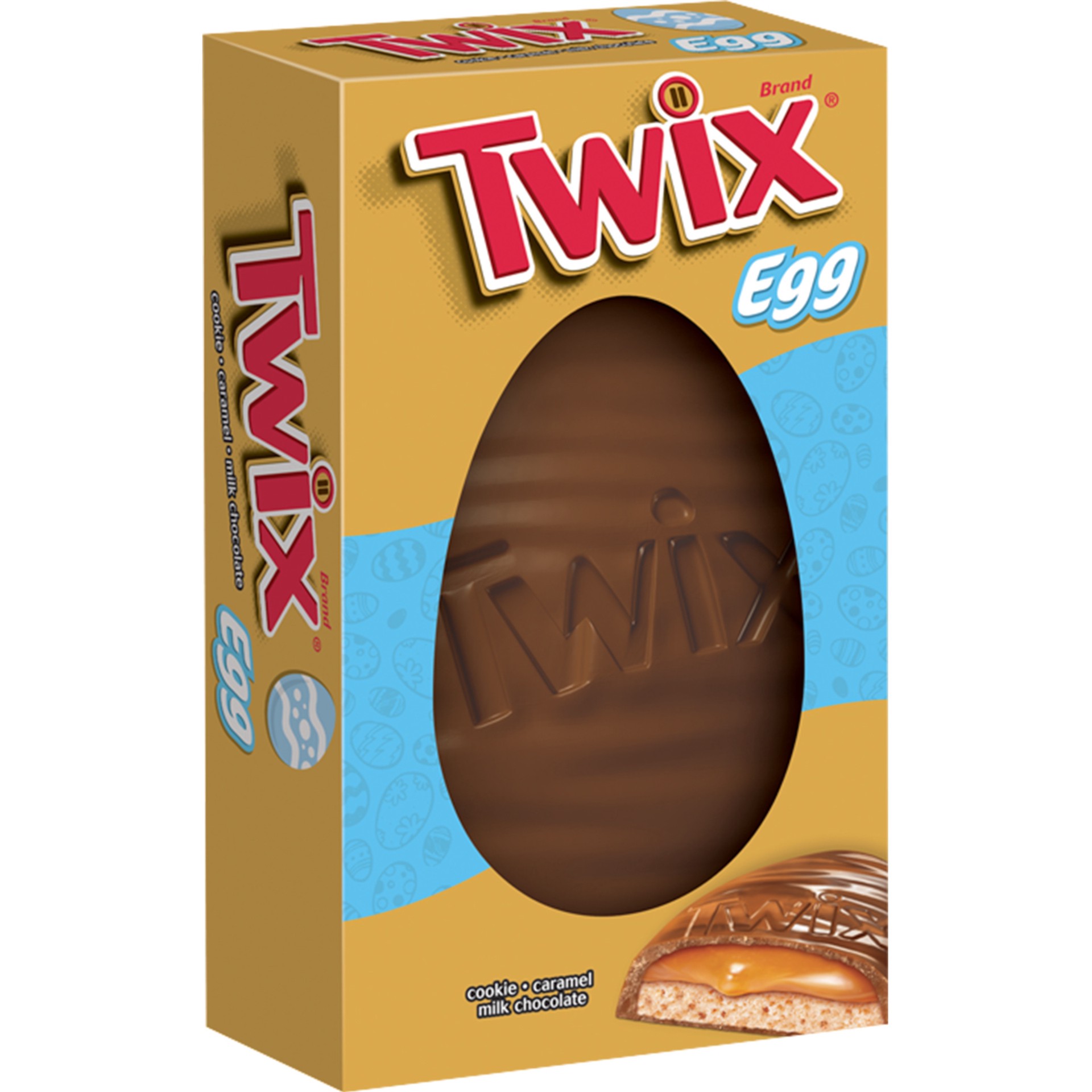 slide 1 of 6, TWIX Easter Caramel Cookie Bar Candy Easter Egg Centerpiece 5-Ounce Egg, 5 oz