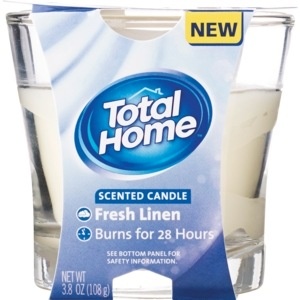 slide 1 of 1, Total Home By CVS Scented Candle Fresh Linen, 3.8 oz