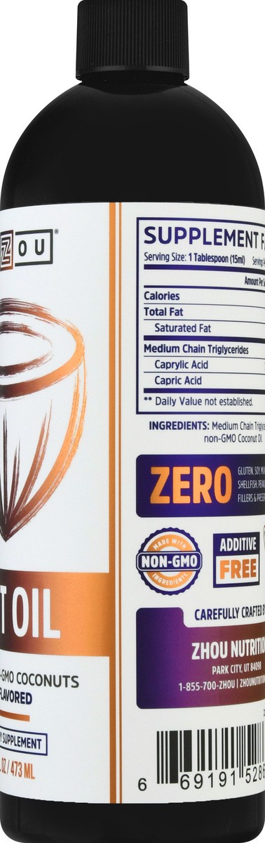 slide 2 of 13, Zhou Unflavored MCT Oil 16 oz, 1 ct