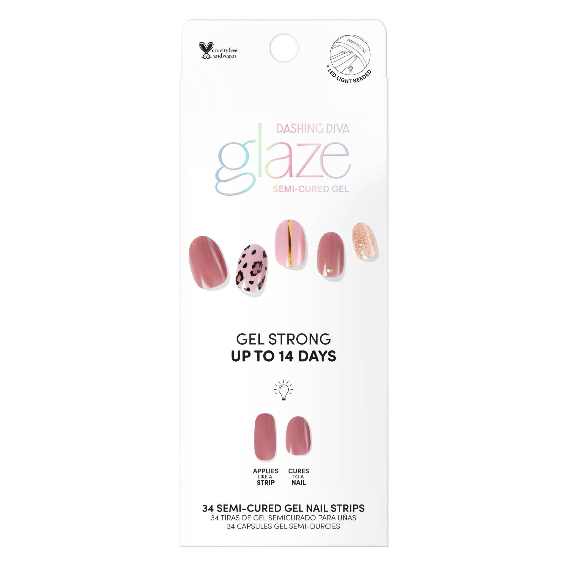 slide 1 of 2, Dashing Diva Glaze Nail Art - Cheerful Cheetah - 34ct, 34 ct