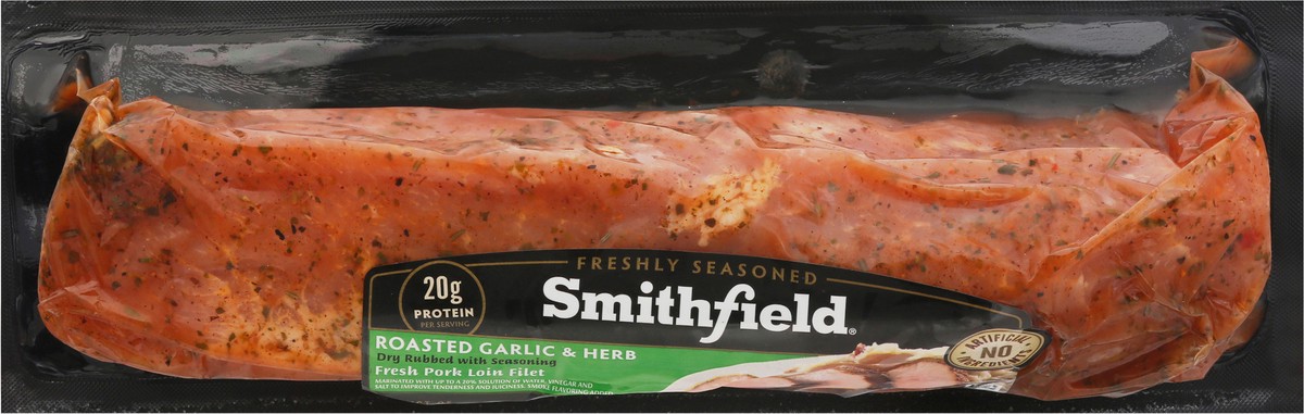 slide 10 of 11, Smithfield Roasted Garlic & Herb Fresh Pork Loin Filet 23 oz, 23 oz
