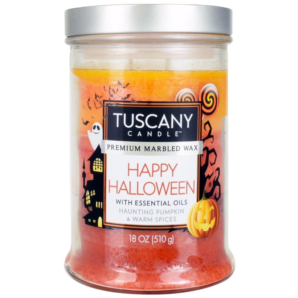 slide 1 of 1, Tuscany Candle Premium Marbled Wax Candle - Happy Halloween, 18 oz