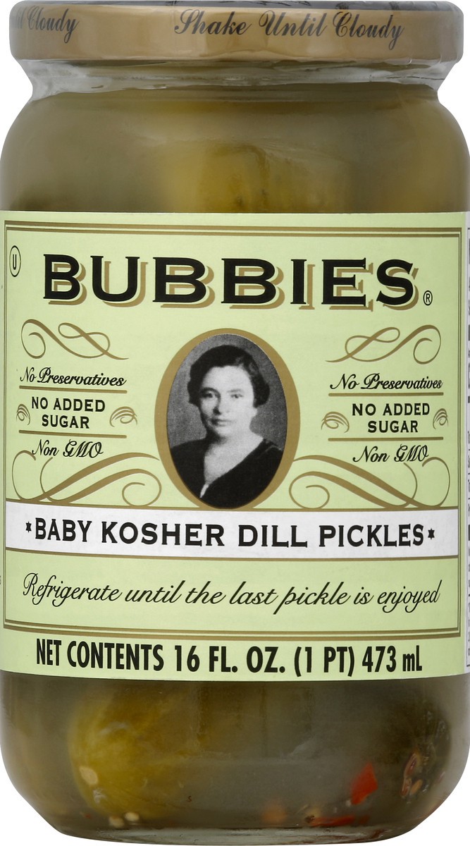 slide 3 of 7, Bubbies Baby Kosher Dill Pickles 16 fl oz, 16 fl oz