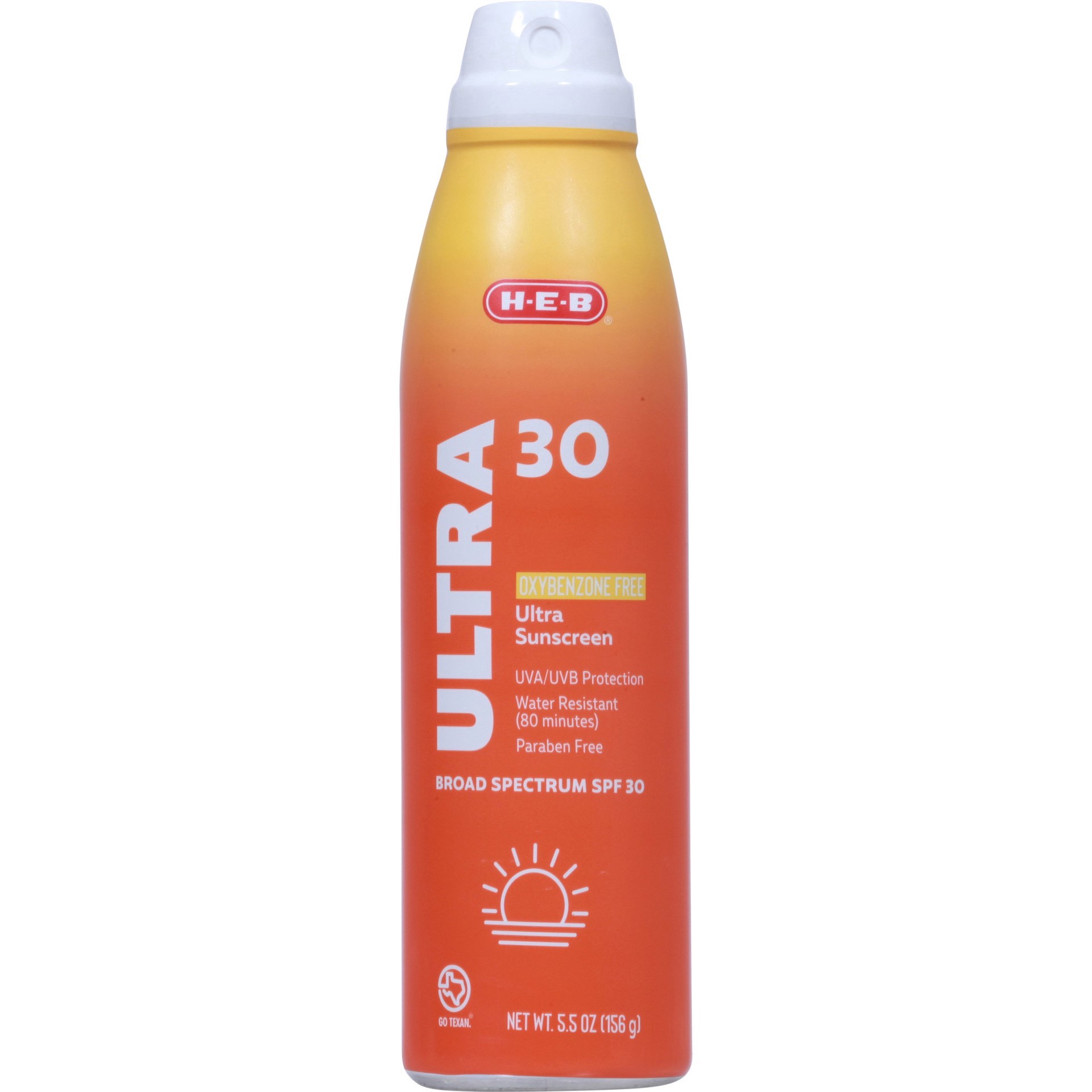 slide 1 of 1, H-E-B Solutions Ultra Oxybenzone Free SPF 30 Sunscreen Spray, 5.5 oz