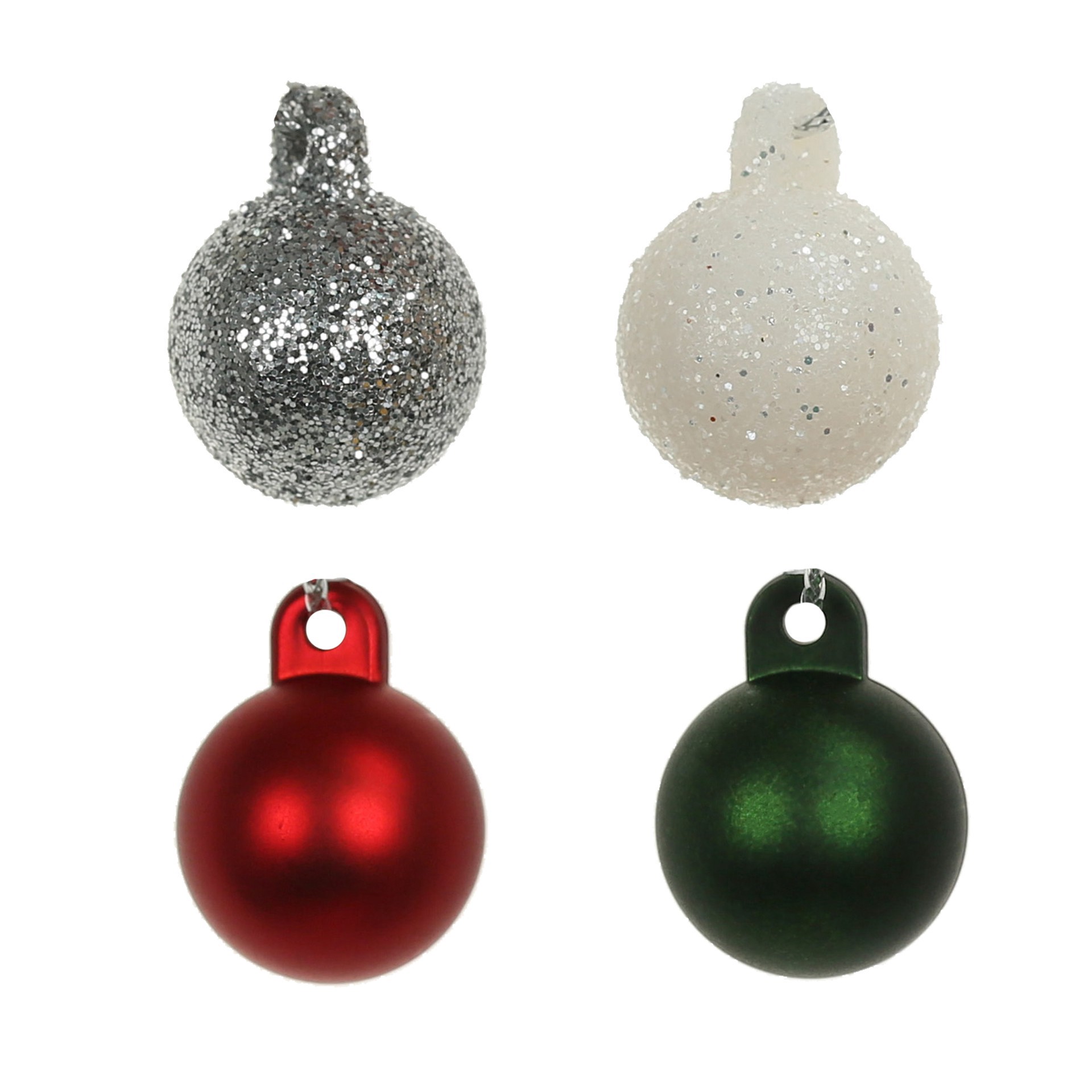 slide 3 of 3, Mini 15mm Red, Green, Silver & White Ball Ornaments, 16ct. By Ashland, 15mm